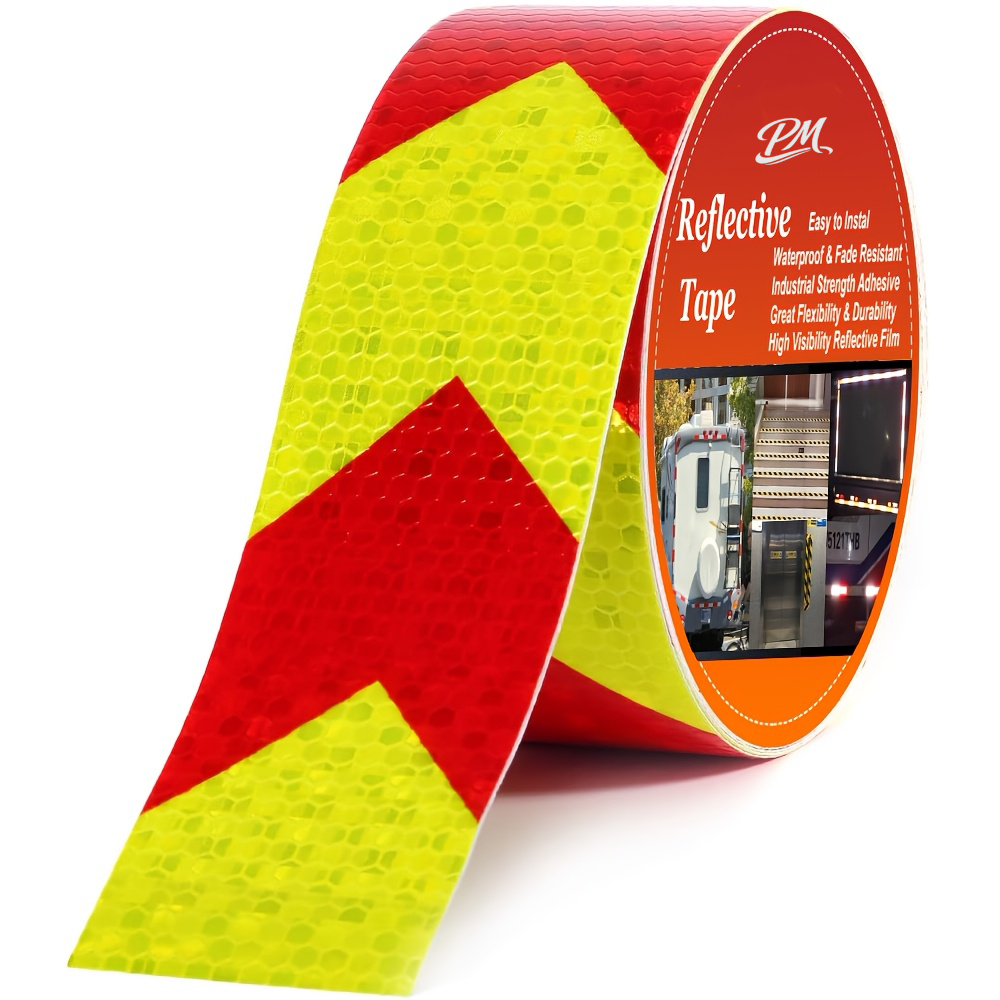 Red & Yellow Reflective Tape – 5cm x 10m, Heavy-Duty Safety Marking