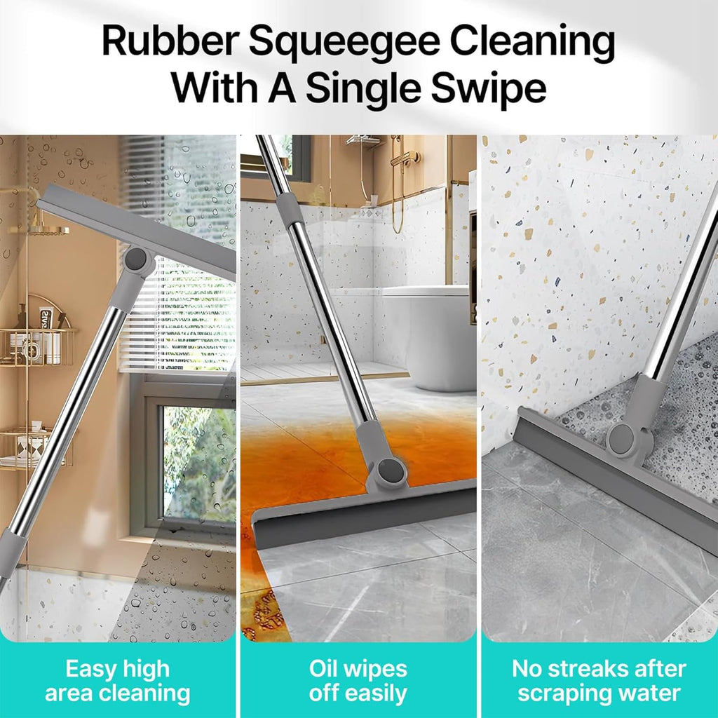 4-in-1 Broom & Dustpan Set – Long Handle, Multi-Surface Cleaning
