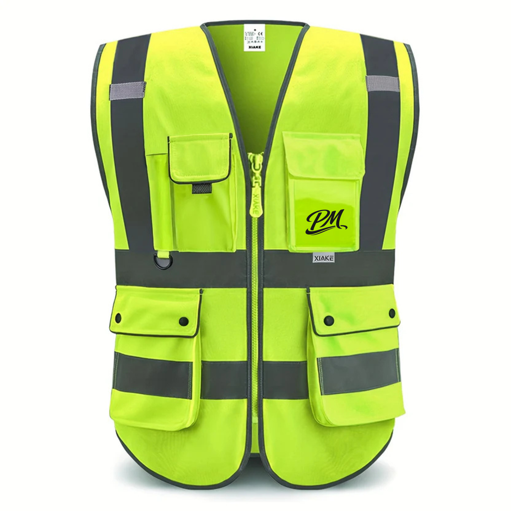 High-Visibility Safety Vest – 8 Pockets, Adjustable & Durable