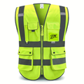 High-Visibility Safety Vest – 8 Pockets, Adjustable & Durable