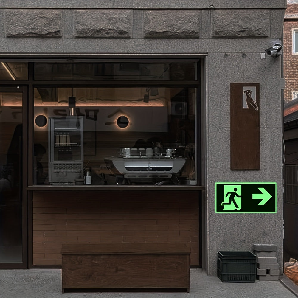 7 Glow-in-the-Dark Exit Signs – 30x15cm, Fire Safety for Hotels & Offices