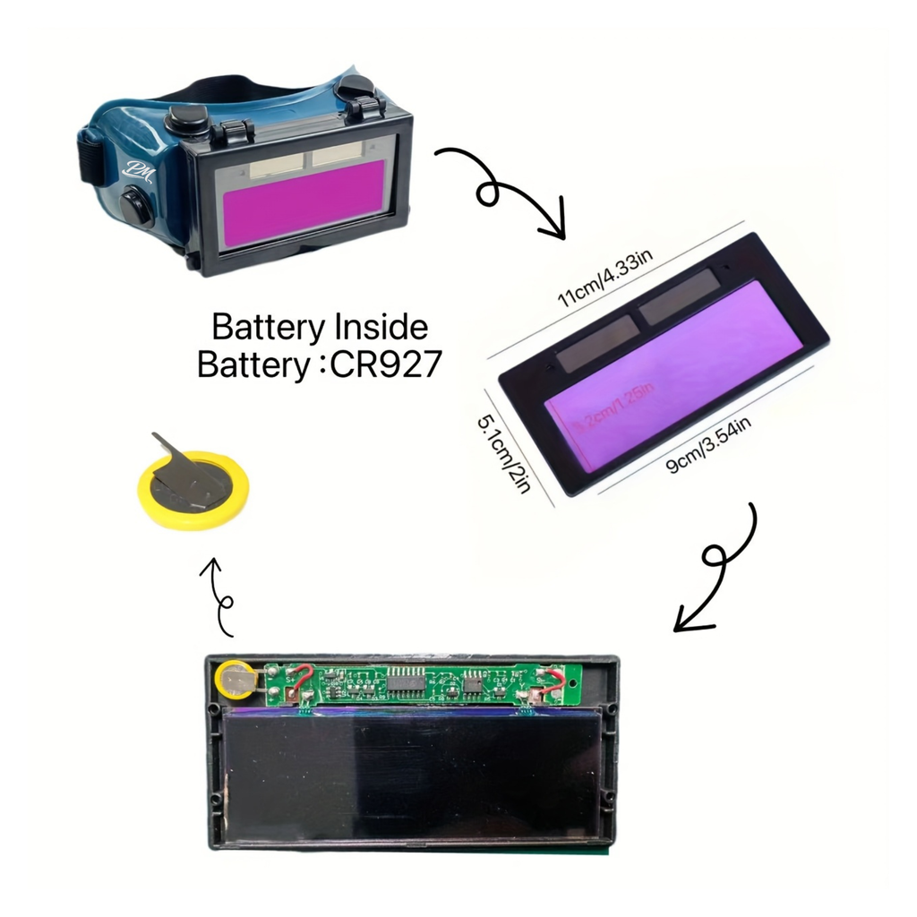 Auto-Dimming Welding Goggles – UV Protection, Impact-Resistant