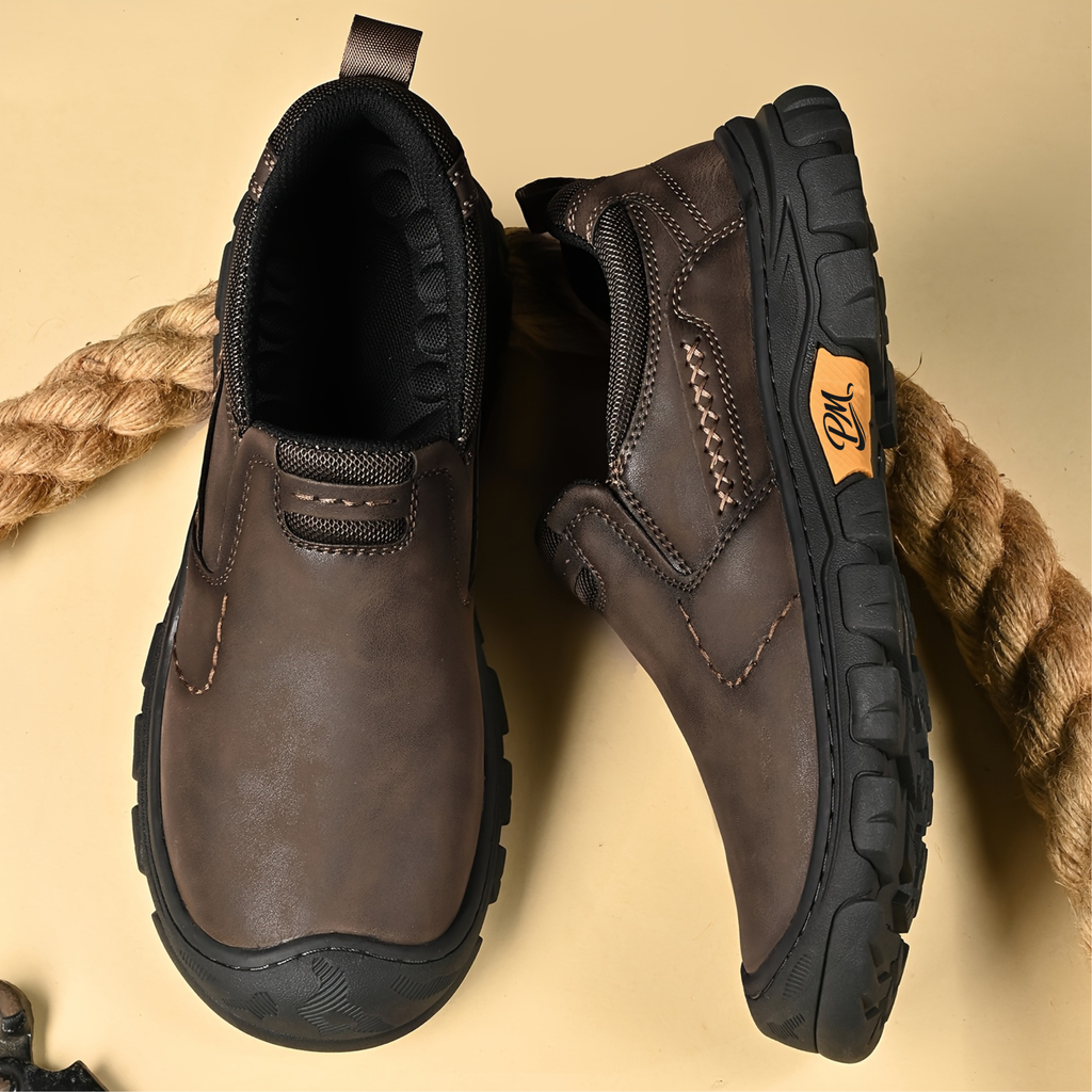 Men’s Anti-Slip Hiking Shoes – Slip-On, Thick Sole