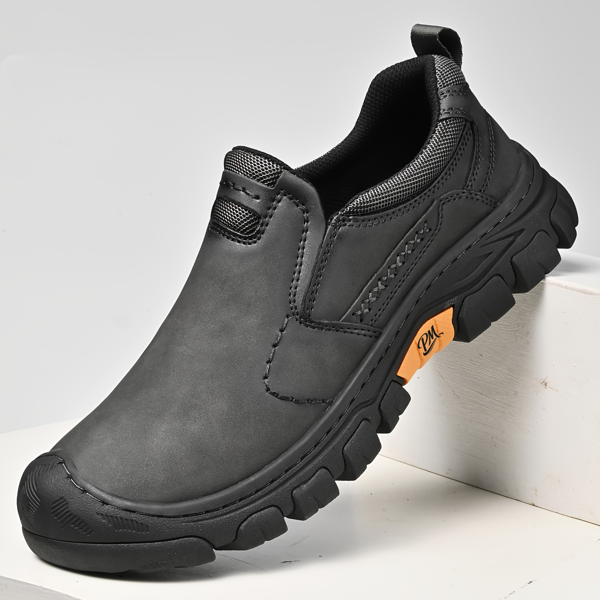 Men’s Anti-Slip Hiking Shoes – Slip-On, Thick Sole