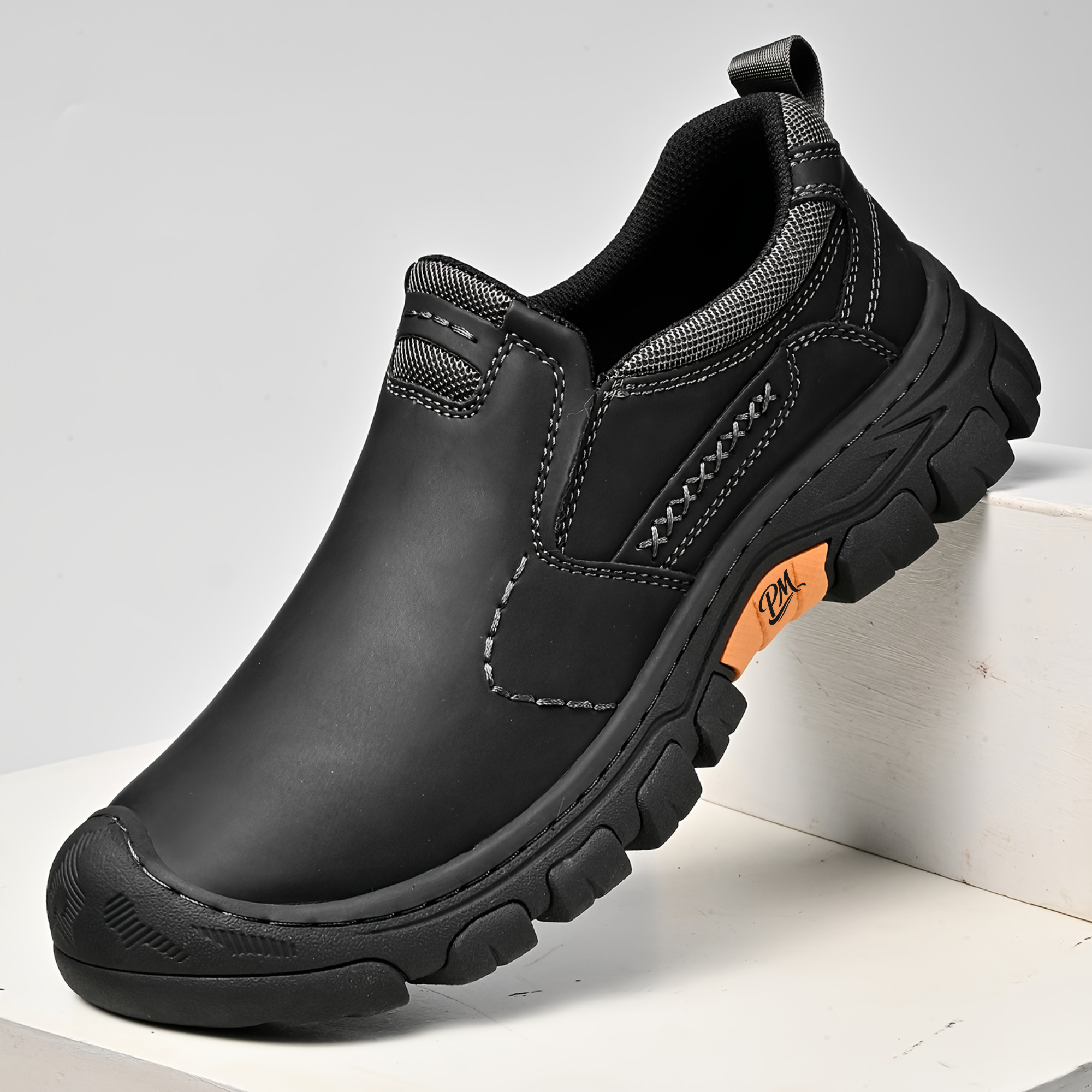Men’s Anti-Slip Hiking Shoes – Slip-On, Thick Sole