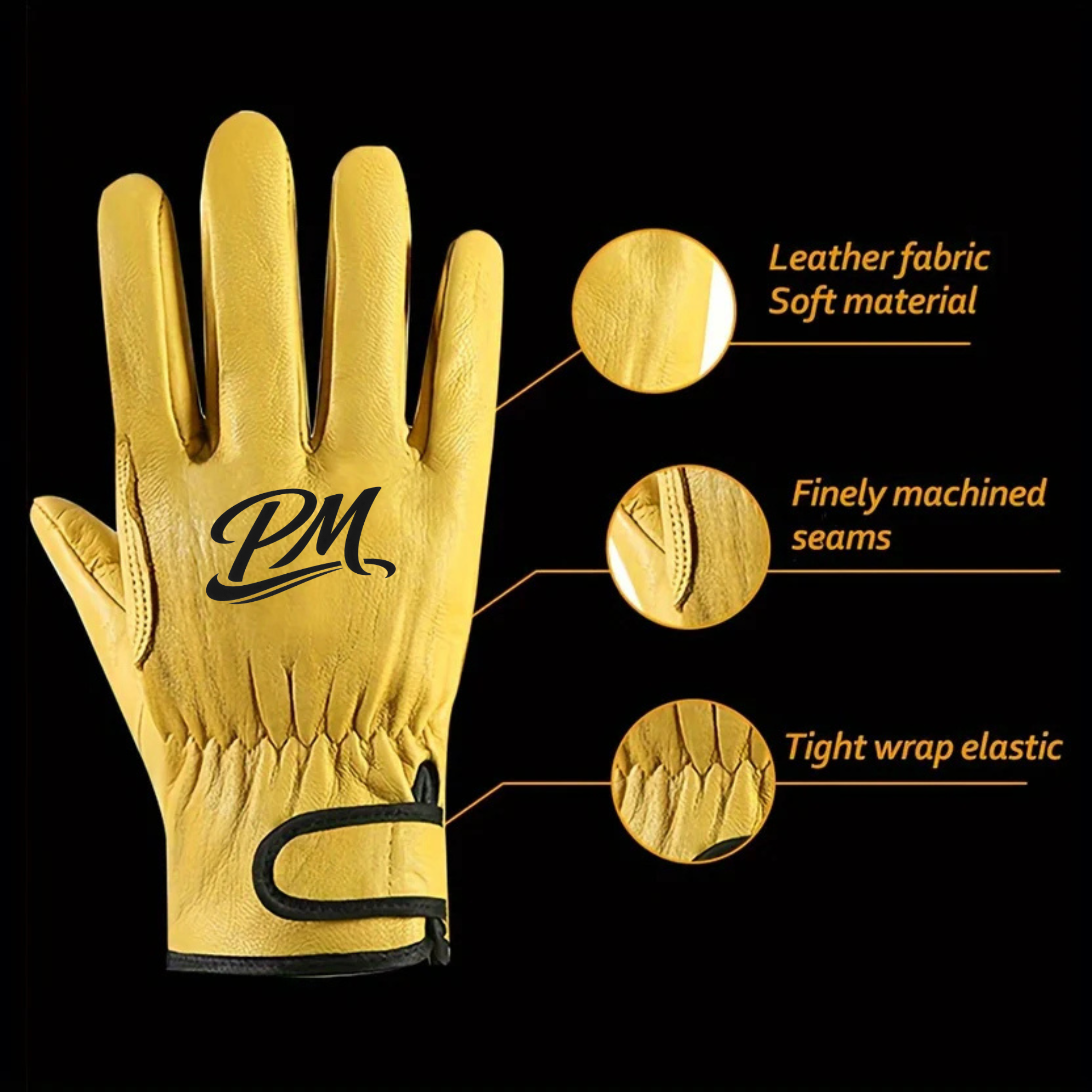 Durable Faux Leather Work Gloves – Safety & All-Purpose Use