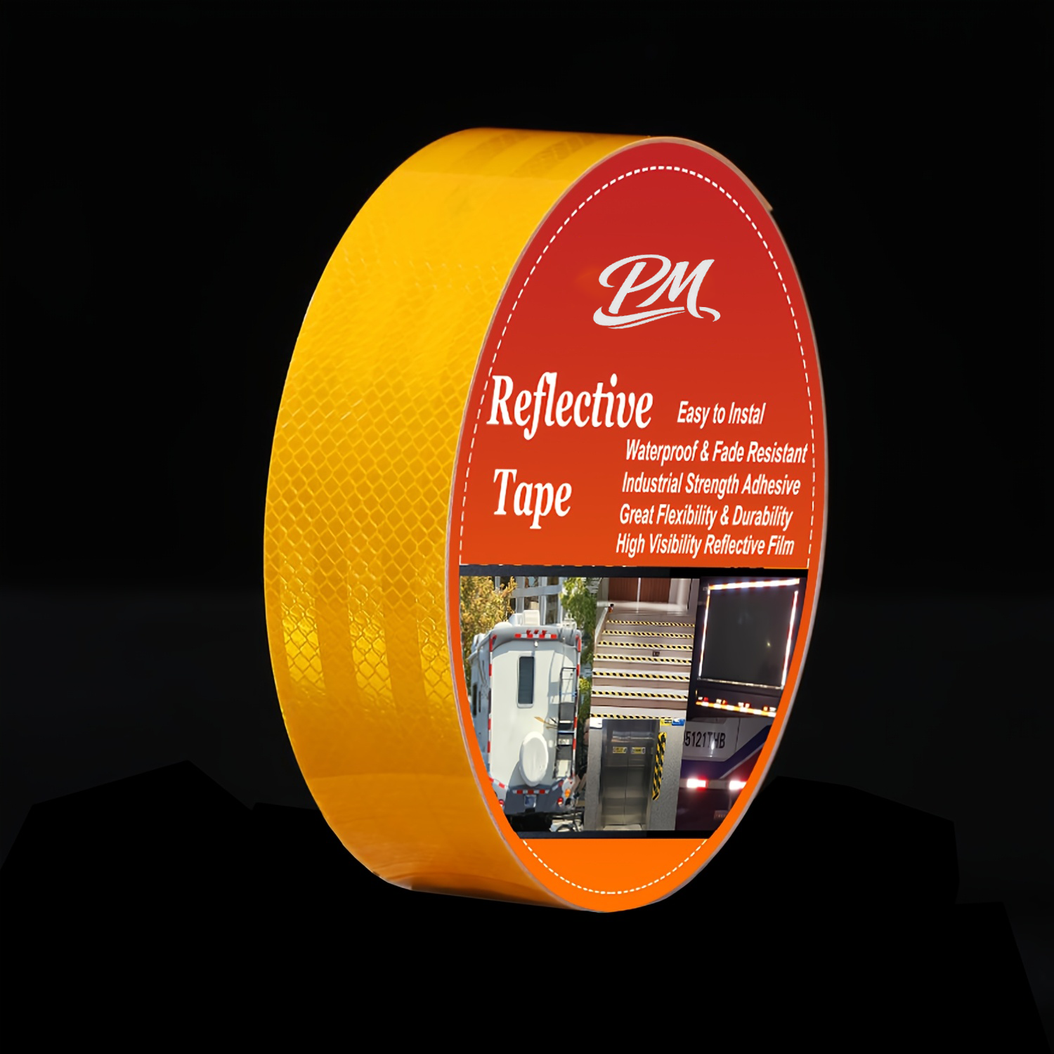 Red & Yellow Reflective Tape – 5cm x 10m, Heavy-Duty Safety Marking