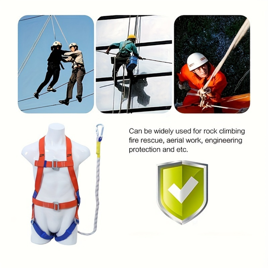 Full Body Safety Harness – Polyamide Lanyard, Single/Double Hook