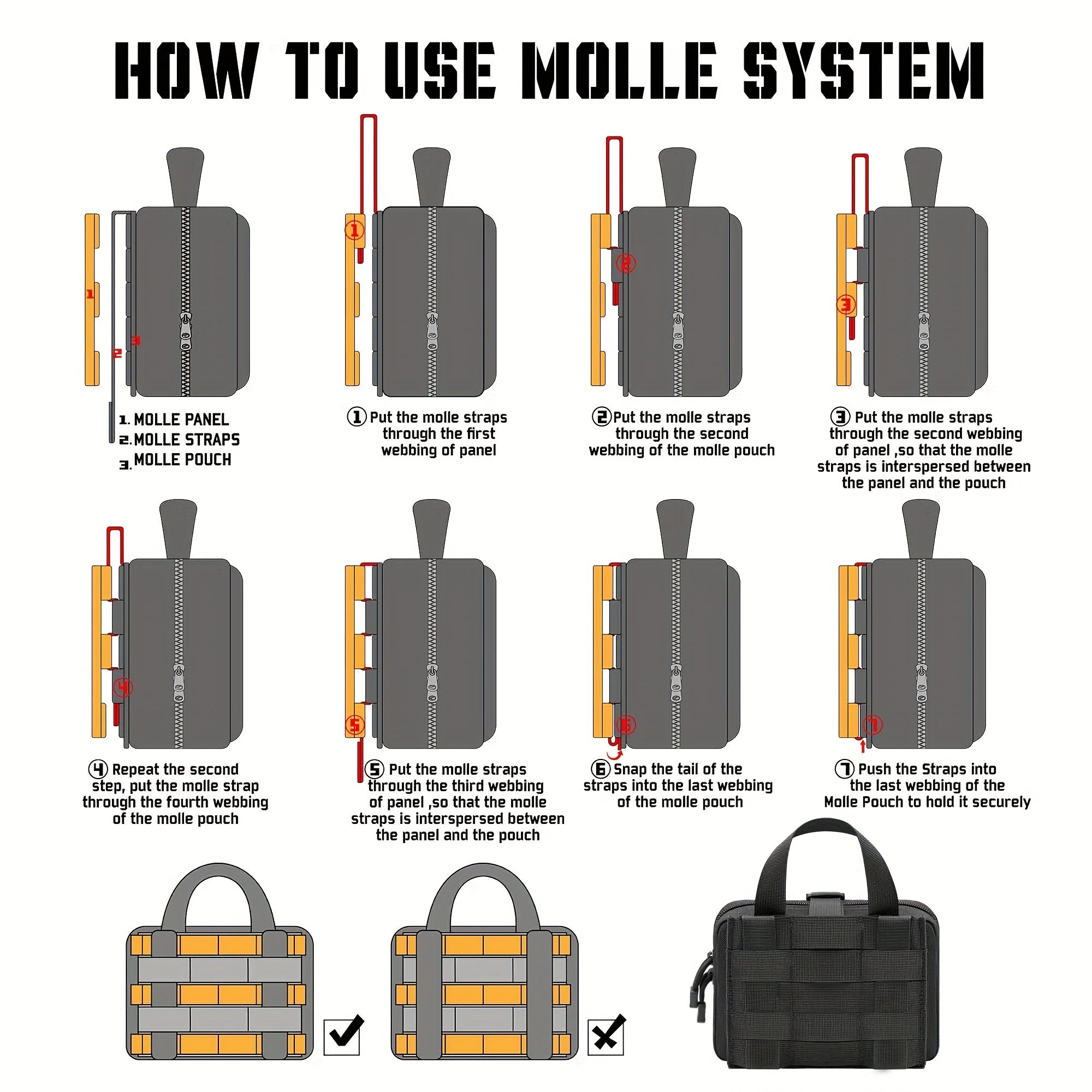 Tactical IFAK Pouch – MOLLE Compatible, Rip-Away EMT First Aid