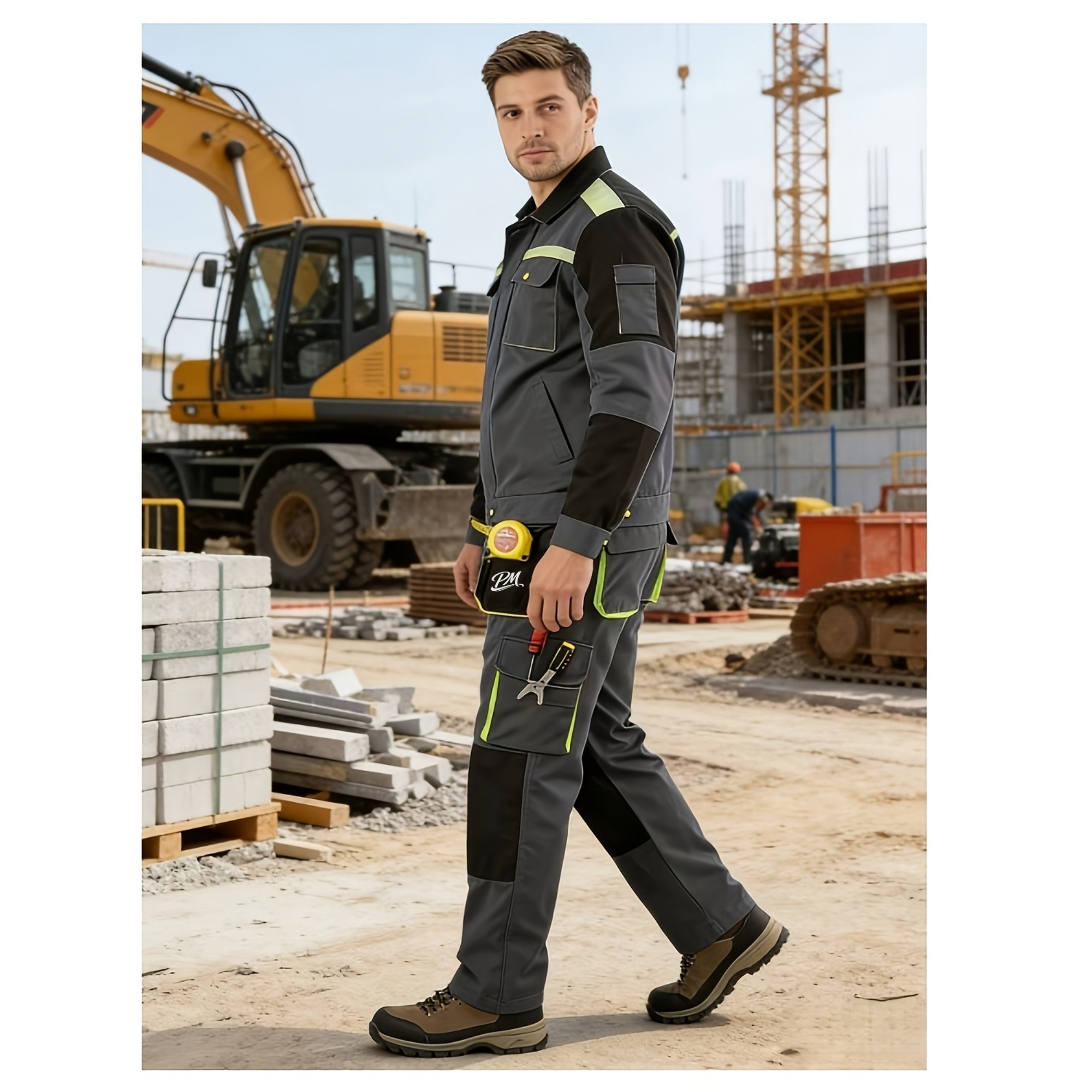 Men’s Heavy-Duty Work Pants – Reinforced Knees & Multi-Tool Pocket