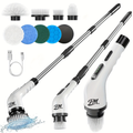 8pcs Cordless Electric Scrubber – Heavy-Duty Tile & Bathroom Cleaner