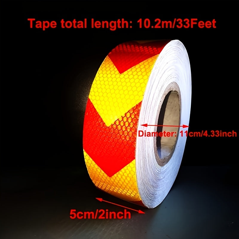 Red & Yellow Reflective Tape – 5cm x 10m, Heavy-Duty Safety Marking