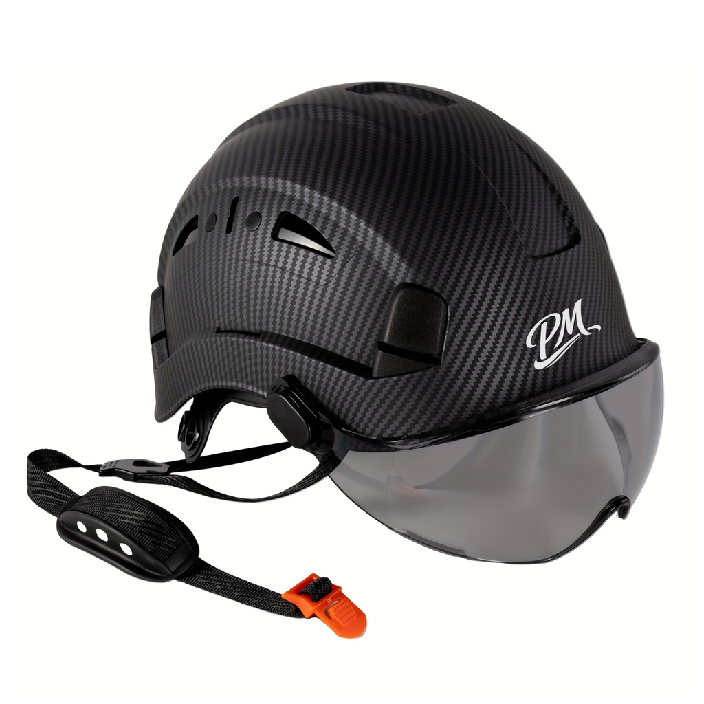 Carbon Fiber Safety Helmet – OSHA/ANSI Z89.1, Ventilated