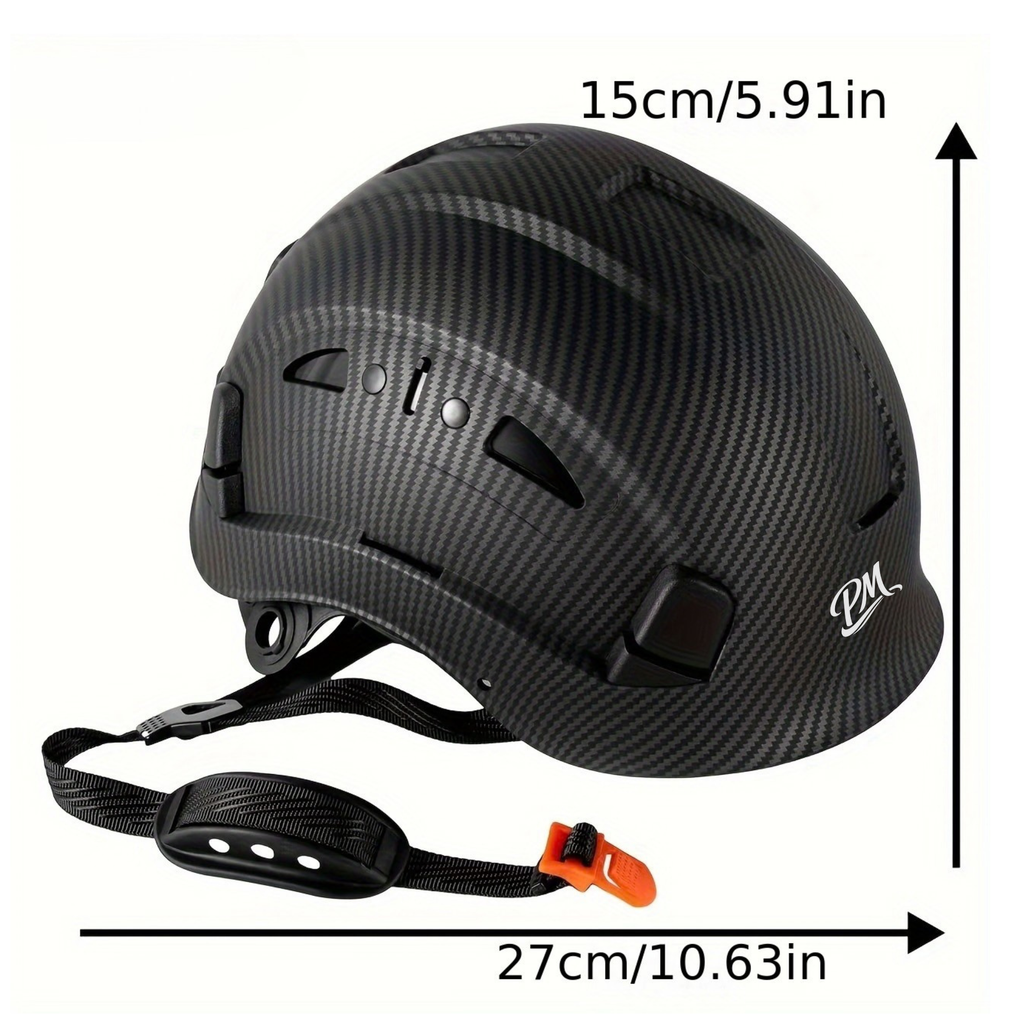 Carbon Fiber Safety Helmet – OSHA/ANSI Z89.1, Ventilated