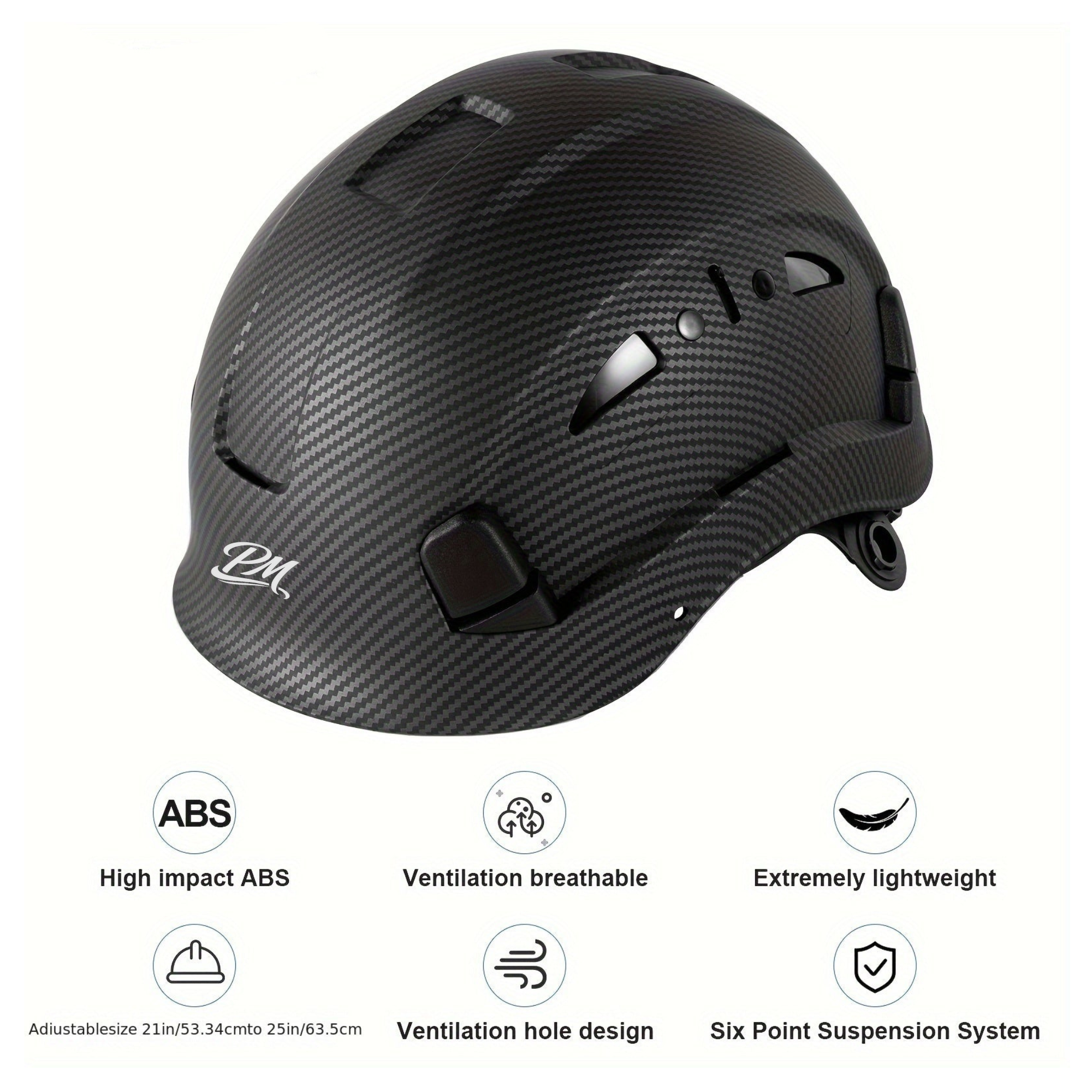 Carbon Fiber Safety Helmet – OSHA/ANSI Z89.1, Ventilated