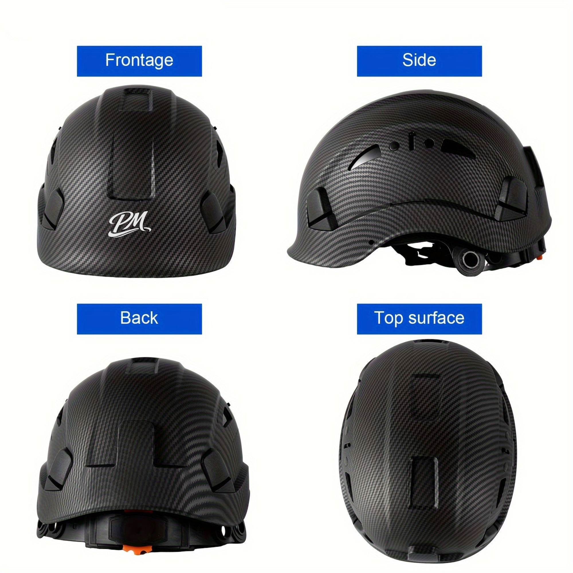 Carbon Fiber Safety Helmet – OSHA/ANSI Z89.1, Ventilated