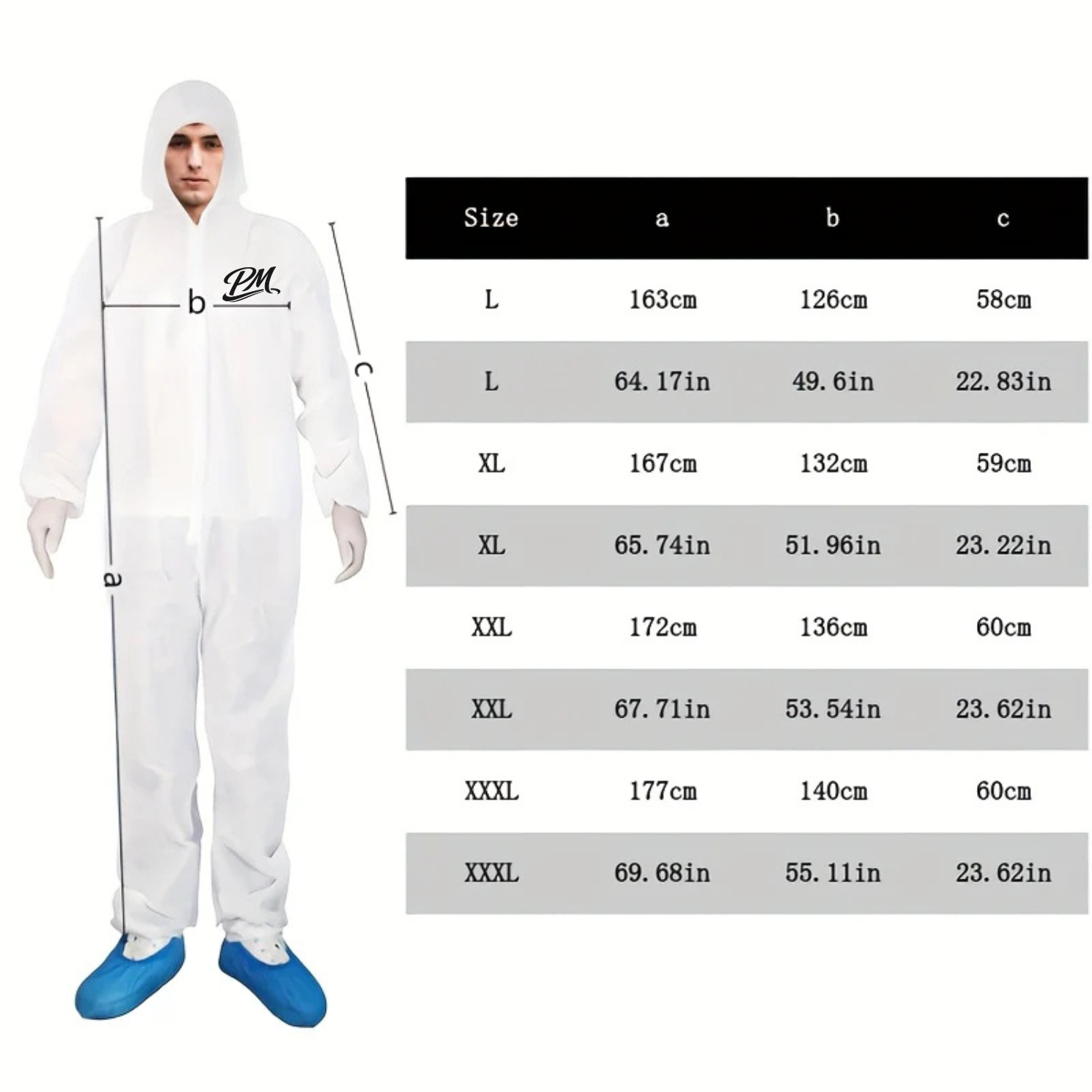 Set of 3 White Disposable Coveralls – Hooded, 40g, Protective