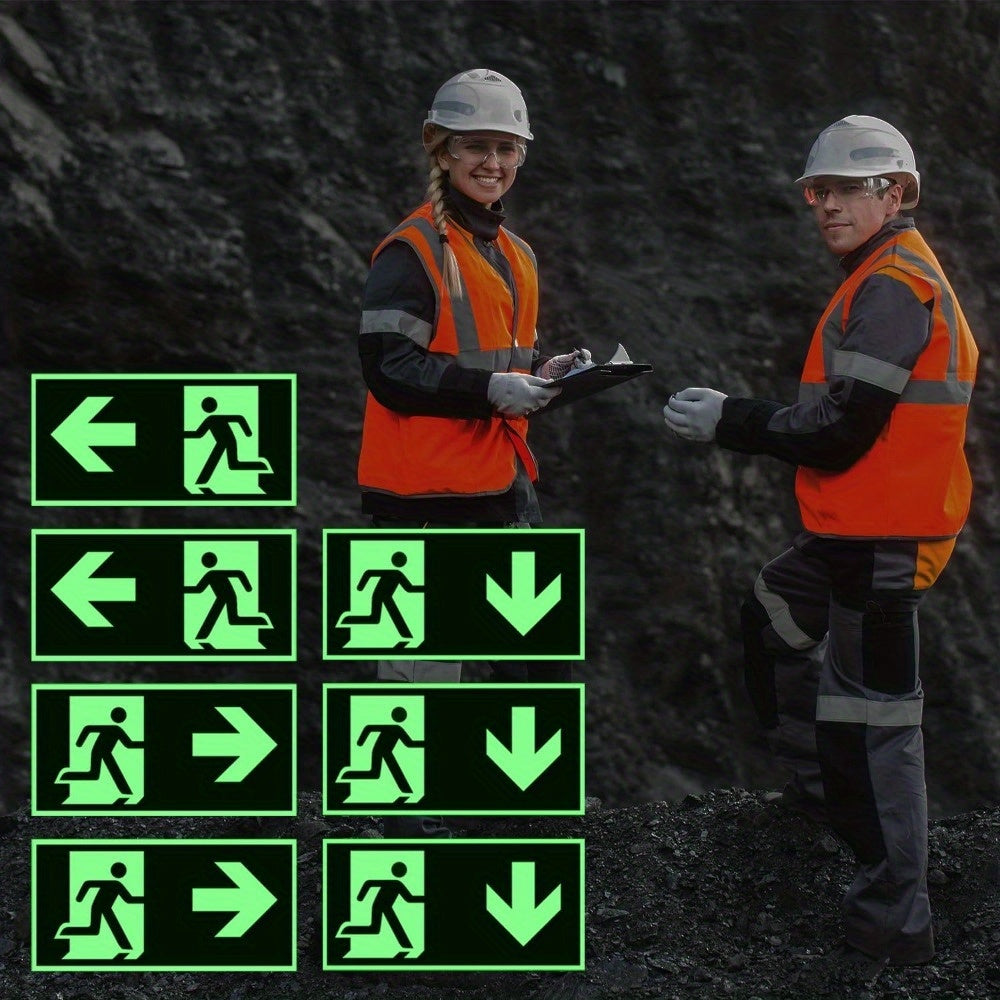 7 Glow-in-the-Dark Exit Signs – 30x15cm, Fire Safety for Hotels & Offices