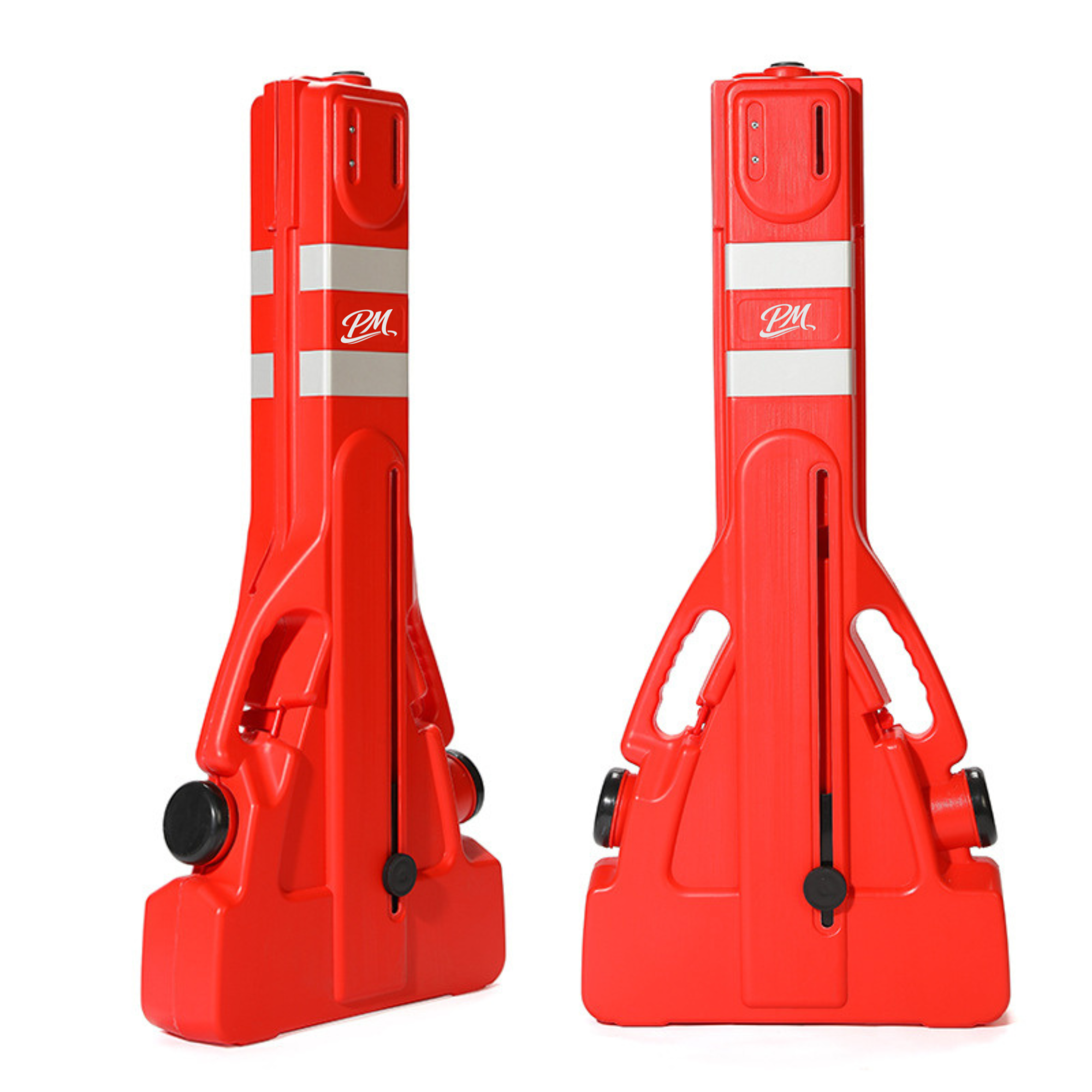 Red Retractable Safety Barrier – 2m, Water-Fillable