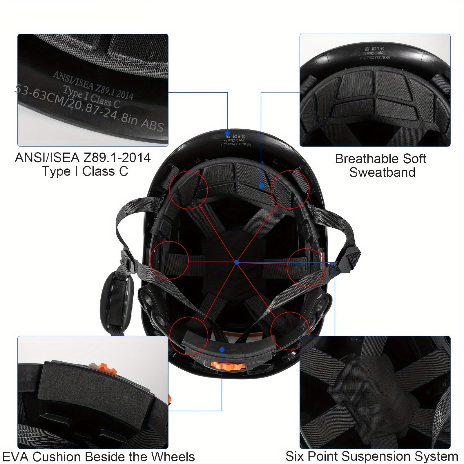 Carbon Fiber Safety Helmet – OSHA/ANSI Z89.1, Ventilated
