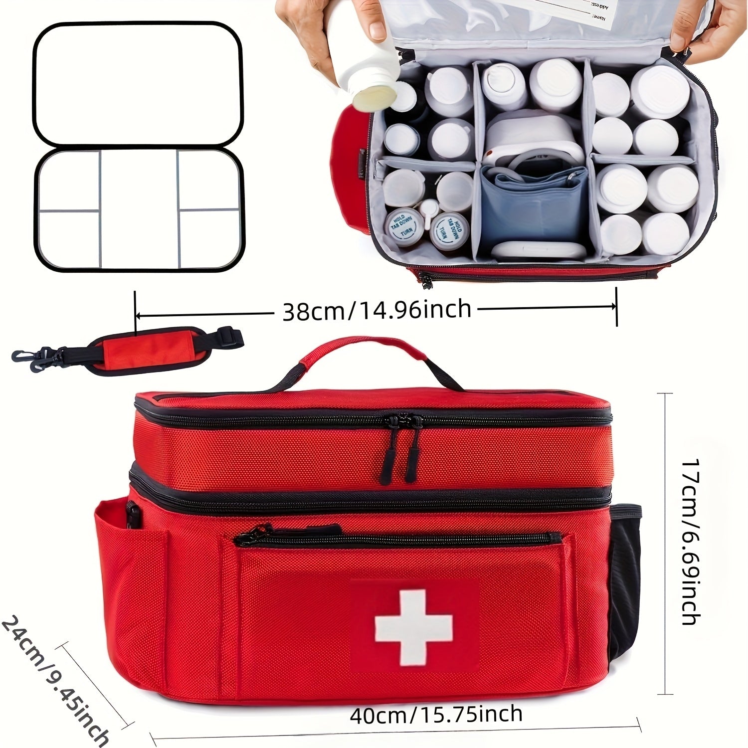 Portable Multi-Layer Medicine Bag – Large Capacity, First Aid Ready