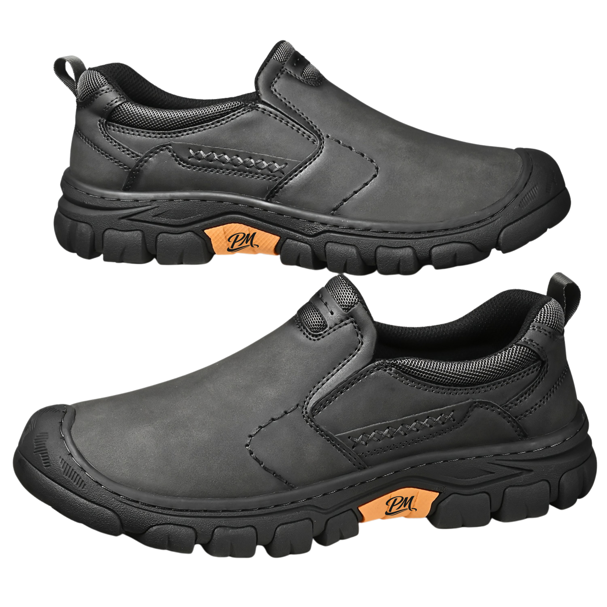 Men’s Anti-Slip Hiking Shoes – Slip-On, Thick Sole