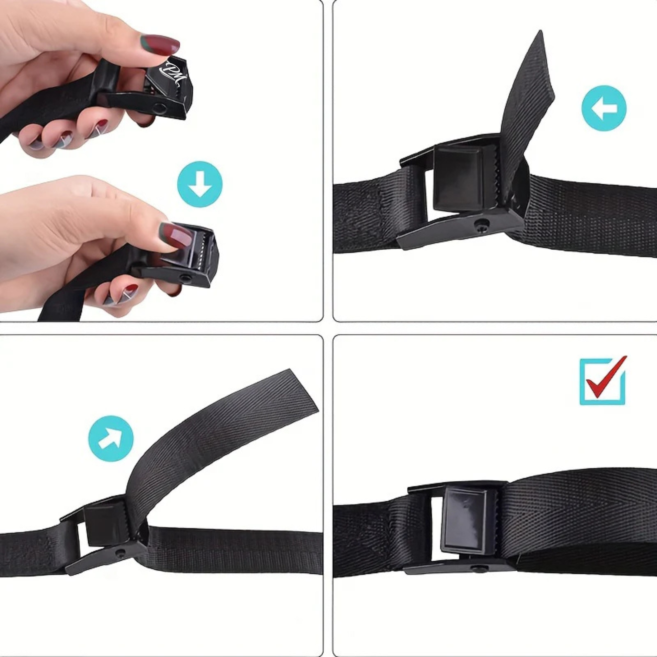 4pcs Heavy-Duty Ratchet Tie-Down Belts – Secure Cargo Transport