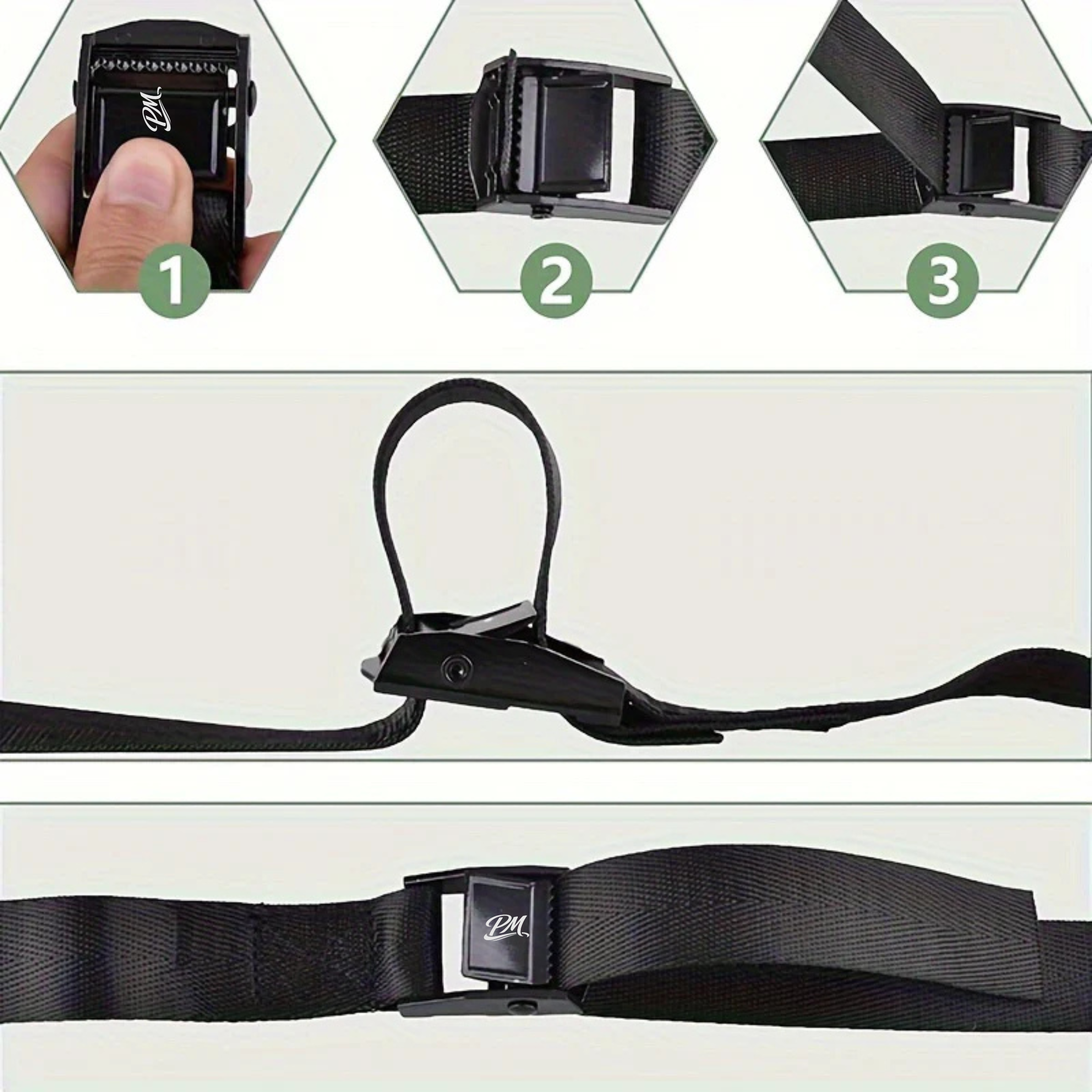 4pcs Heavy-Duty Ratchet Tie-Down Belts – Secure Cargo Transport