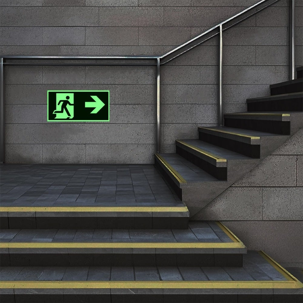 7 Glow-in-the-Dark Exit Signs – 30x15cm, Fire Safety for Hotels & Offices