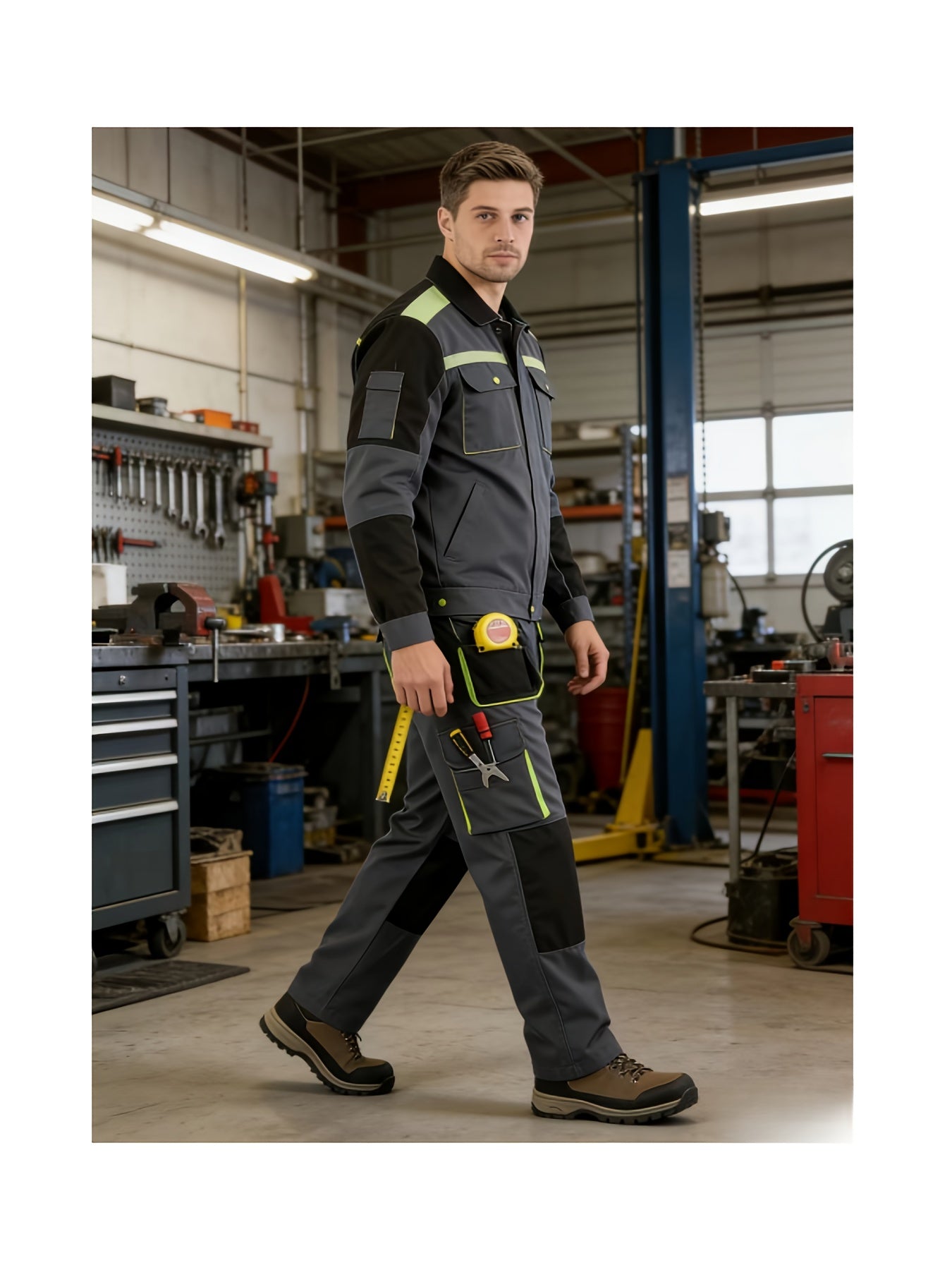 Men’s Heavy-Duty Work Pants – Reinforced Knees & Multi-Tool Pocket