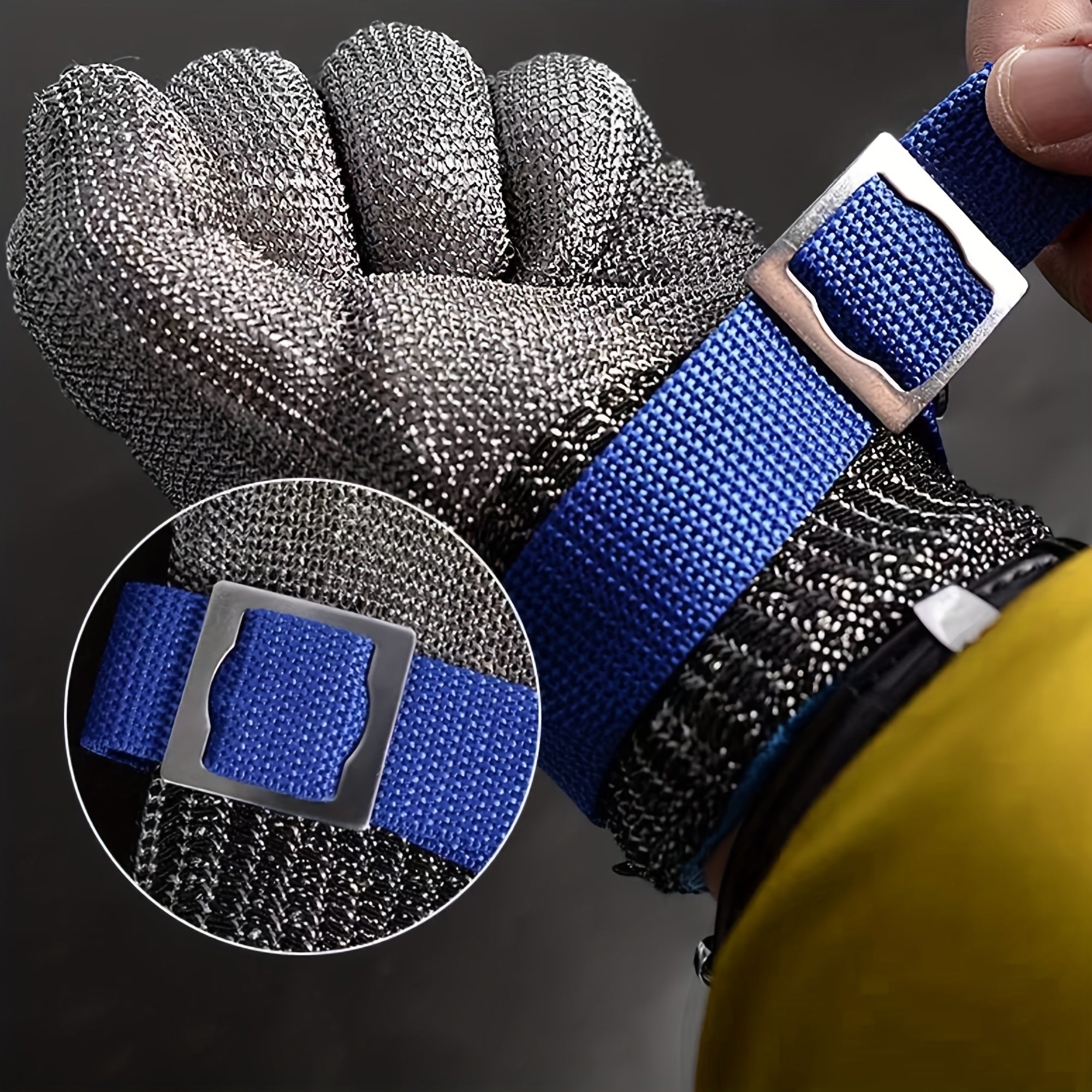 Level 9 Cut-Resistant Gloves – Stainless Steel Mesh, Adjustable Wrist