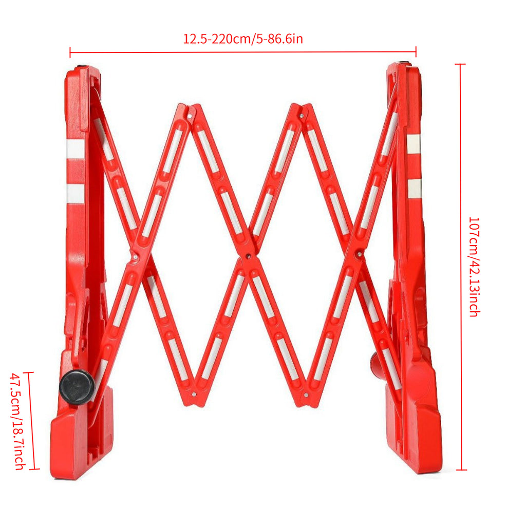Red Retractable Safety Barrier – 2m, Water-Fillable